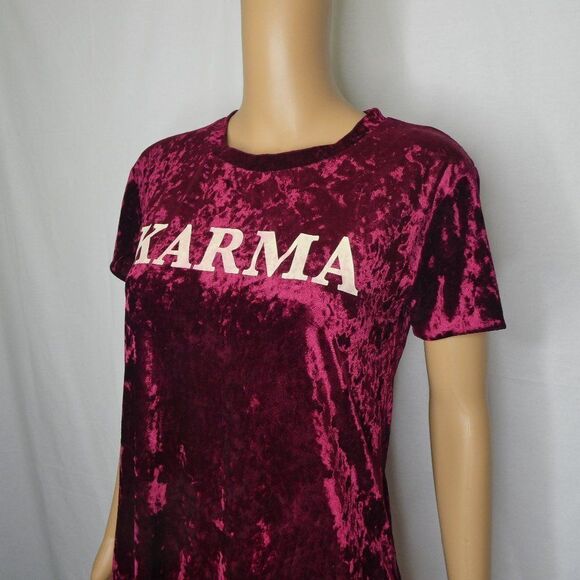 High Street Karma Velvet Graphic T Shirt Tee Small - Picture 3 of 8